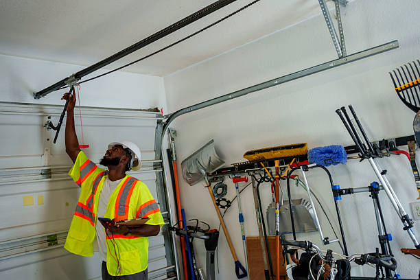 Professional Garage Door Maintenance technician working in Skidway Lake, MI